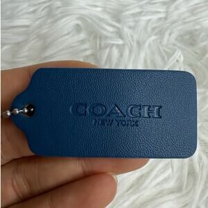 2" COACH Blue Fob Bag Charm Hang tag Hangtag